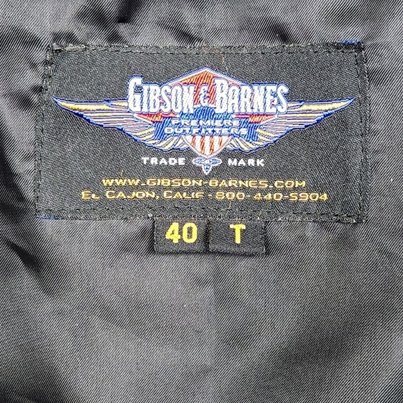 Gibson & Barnes Black Leather Airline Skyliner Bomber Jacket Men's Size 40 Tall - Picture 11 of 13